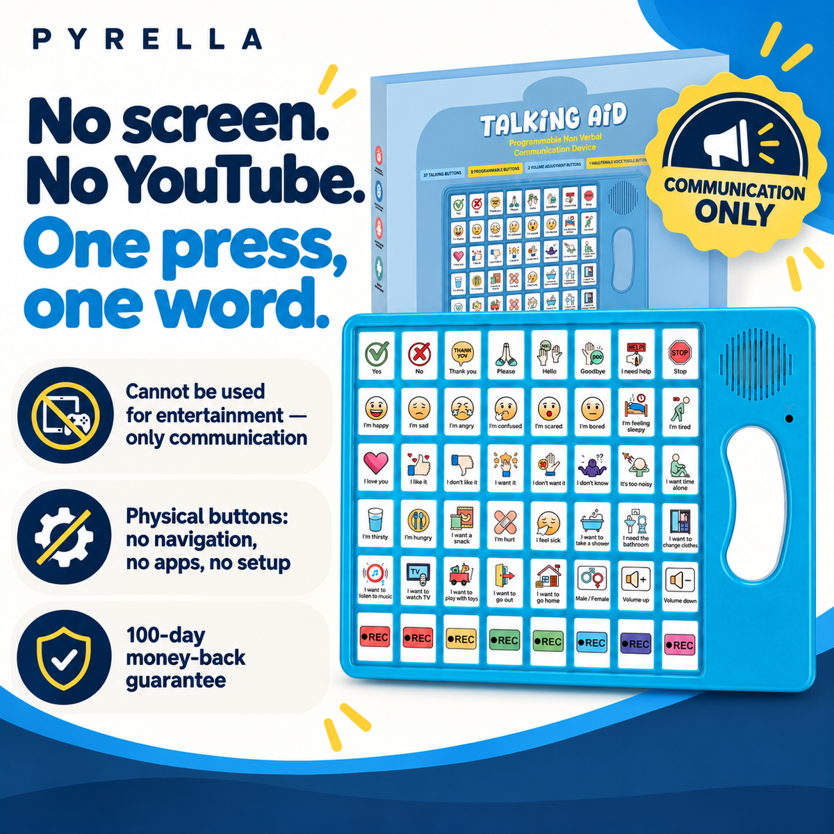 Communication-only screen-free AAC benefits