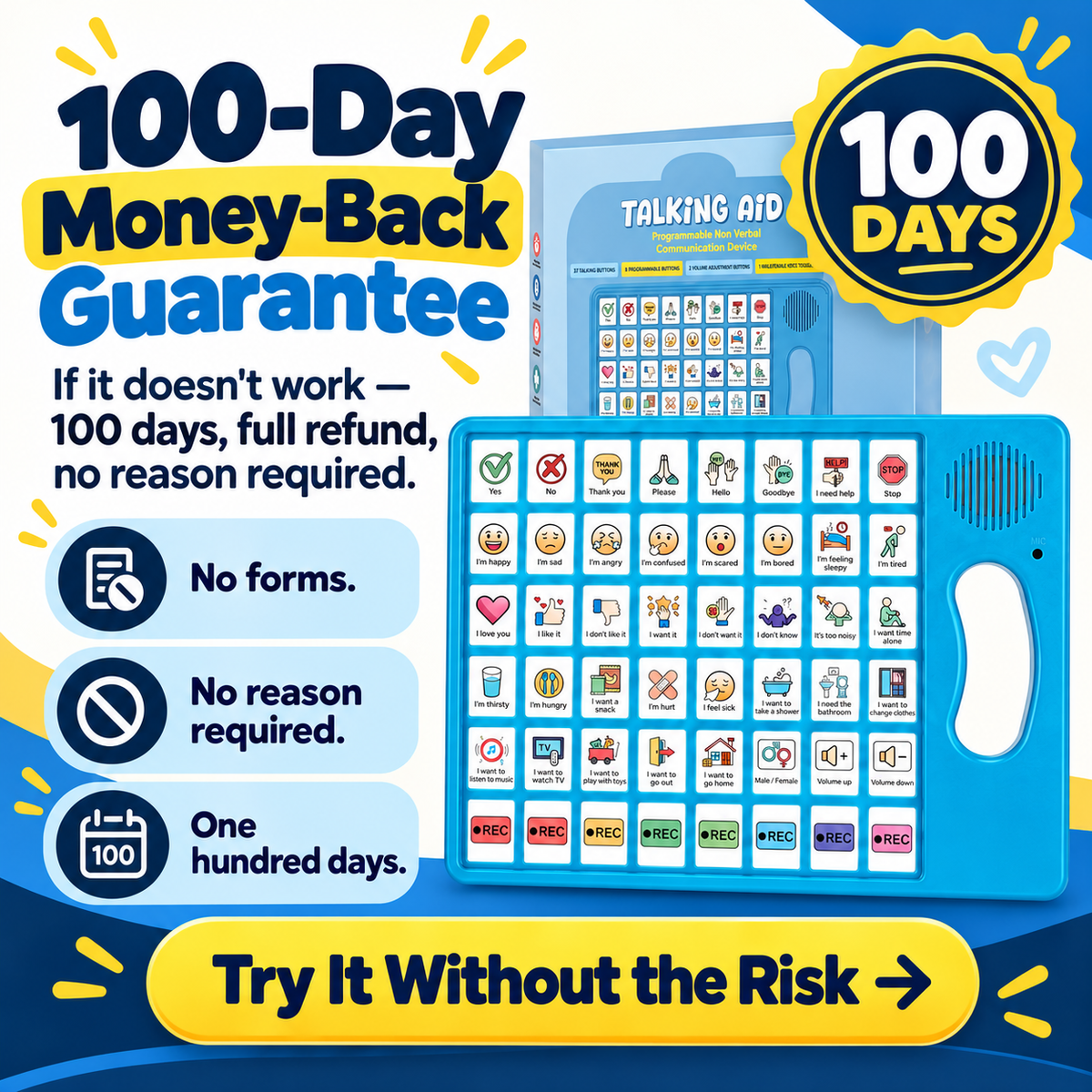 VoiceFirst 100-day money-back guarantee